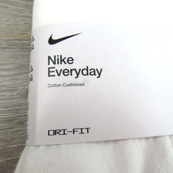Nike Everyday No Show Socks White 6 Pack Women's 6-10 / Youth 5Y-7Y NEW - Picture 3 of 9